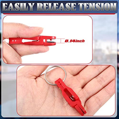 Honoson 20 Pieces Heavy Tension Snap Release Clips Padded Trolling Clips with Key Ring for Weight Planer Board Offshore Kites Downrigger Fishing - color: Red