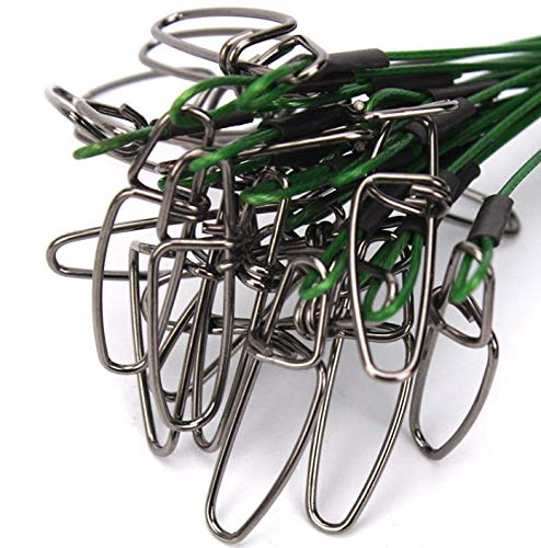 Fishing Wire Leader Rigging 150LB: 10pcs Stainless Steel Pike Fishing Leader Line Rig