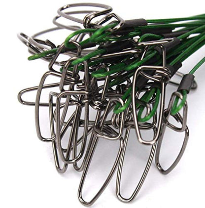 Fishing Wire Leader Rigging 150LB: 10pcs Stainless Steel Pike Fishing Leader Line Rig