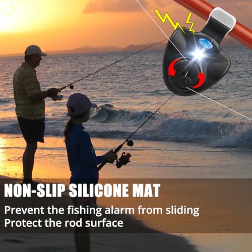 Electronic Fishing Bite Alarm with 10 Bonus Batteries | LED & Sound Alert, Sensitive Siren for Day & Night Carp Fishing, Waterproof Sensor for Bank Fishing Rods
