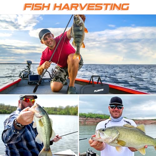 PLUSINNO Fishing Rod, Telescopic Fishing Rod and Reel Combo, Collapsible Travel Fishing Pole Rod Starter Kit, Carbon Fiber Fishing Rods and 12 +1 Bearings Stainless Steel, Fishing Gifts for Men Adults - color: 2PACK Full Kit with Carrier Case, size: 2.4m