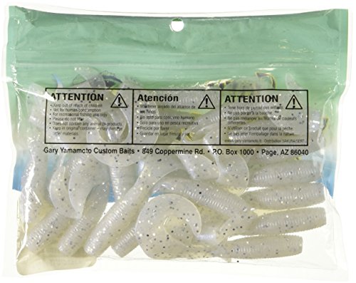 Yamamoto 5" Single Tail Grub Soft Plastic Fishing Angling Swimbait Lures with Tail-Curling Action - 20 Pack - color: BLUE PEARL W/ LARGE SILVER FLAKE (20 PACK), size: 5" SUPER GRUB