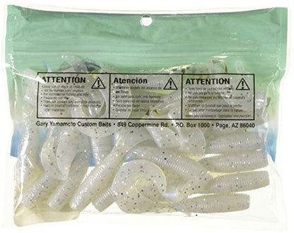 Yamamoto 5" Single Tail Grub Soft Plastic Fishing Angling Swimbait Lures with Tail-Curling Action - 20 Pack - color: BLUE PEARL W/ LARGE SILVER FLAKE (20 PACK), size: 5" SUPER GRUB