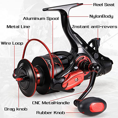 Sougayilang Carp Spinning Reel Carbon Fiber Drag for Fishing Action Bait Feeder Standard Fishing Reel Runner for Freshwater - size: SA6000