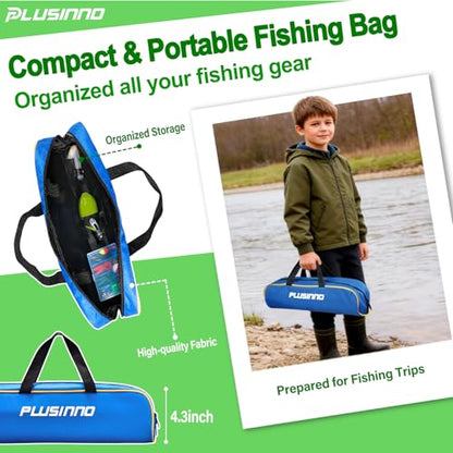 PLUSINNO Kids Fishing Pole with Spincast Reel Telescopic Fishing Rod Combo Full Kits for Boys, Girls, and Adults - color: Green, size: 4FT / 1.2M