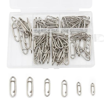 50Pcs High Strength Fishing Swivels | Ball Bearing Snap Swivels with Stainless Steel| Saltwater/Freshwater Quick-Change Snap Swivels for Catfishing Tackle,Lures - size: Silver Quick snap 110 Set_0# to 5#