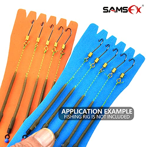 SAMSFX Fishing Leader Line Holder Foam Board Snelled Hook Keeper with Retaining Pins Accessories Pack of 10 - color: 18 x 6.5cm(10PCS), Pins Included