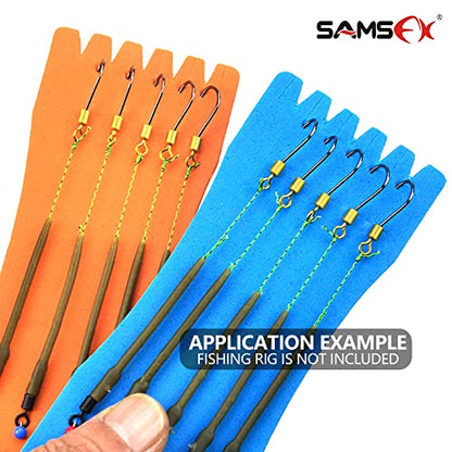 SAMSFX Fishing Leader Line Holder Foam Board Snelled Hook Keeper with Retaining Pins Accessories Pack of 10 - color: 18 x 6.5cm(10PCS), Pins Included