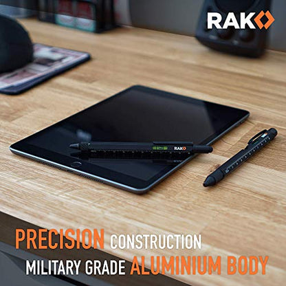 RAK Multitool Pen - Multi-Tool Pen Set 11 in 1, LED Light, Screwdrivers, Level, Ruler, Bottle Opener, and Stylus. Cool Gadgets Gifts for Men, Dad, EDC Tactical Pen Tool, Gift-Ready Box, Pack of 2 - size: Pocket Size (2 count), style: Multitool Pen Set