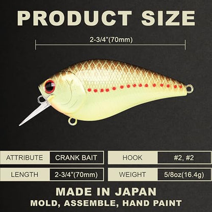 LUCKY CRAFT LC 2.5 Silent Crankbait Fishing Lures, 2-3/8” Squarebill Crankbait, Bass Lures, Floating 4ft Depth Hard Bait, Champion Freshwater Fishing Gear and Tackle Box Accessories - color: 403 Copper Perch