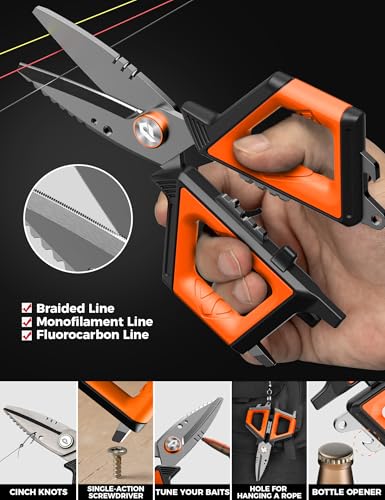 5PC Fishing Tool Kit - Fillet Knife, 2PC Fishing Pliers,Fishing Braid Scissors and Fish Lip Gripper, Fishing Gear for Fly Fishing, Ice Fishing - color: 5PC+Multicolor