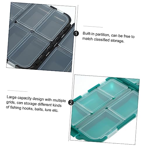 Kisangel 2pcs Portable Fishing Gear Boxes Lure Storage Organized Tackle Storage for Outdoor Activities
