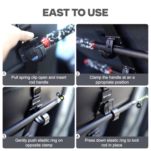 OJYDOIIIY Fishing Rod Racks for Car, 4-Rod or Combos Capacity Rod Holder for Car,SUV,Truck Front or Rear Seats