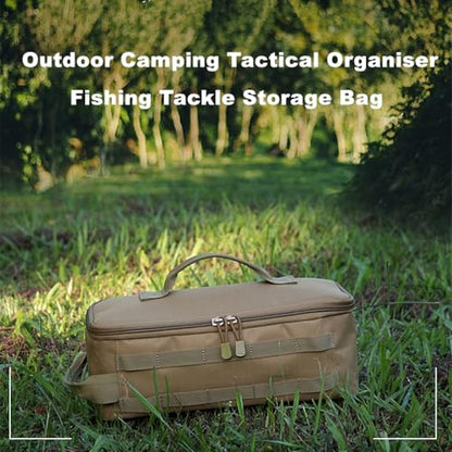 Fishing Tackle Bag Outdoor Camping Cookware Tool Bag Portable Large Capacity Tote Storage Bag Picnic Tactical Soft Case (Tan(13.38''L x 5.51''W x 5.51''H)) - color: Tan(13.38''L x 5.51''W x 5.51''H)