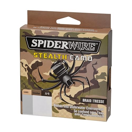 SpiderWire Stealth Braid Fishing Line - color: Camo, size: 125yd, style: 15lb Break Strength