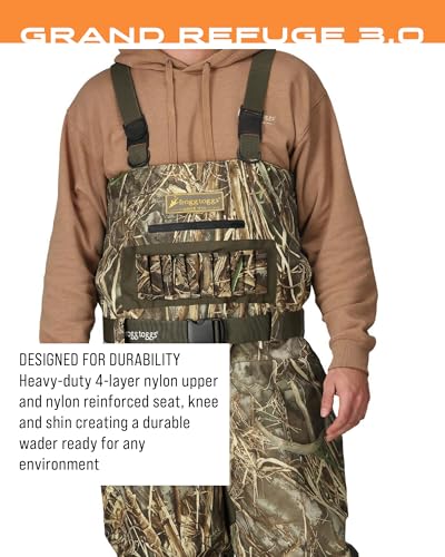 FROGG TOGGS Men's Grand Refuge 3.0 Waterproof Bootfoot Wader for Hunting with Removable Insulation Liner - color: Realtree Max-7, size: 11