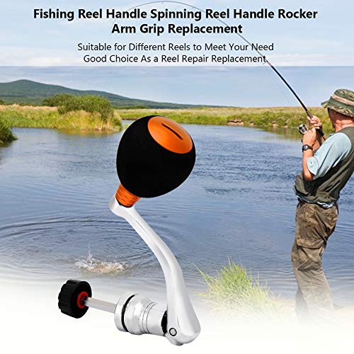 Keenso Reel Replacement Handle, Metal Rocker Arm Grip Spinning Metal Made hex Trunk Spinning Fishing Reel with EVA Premium Metal Comfortable and Anti-Slip - color: Gold, size: Large