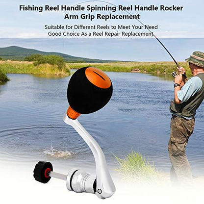 Keenso Reel Replacement Handle, Metal Rocker Arm Grip Spinning Metal Made hex Trunk Spinning Fishing Reel with EVA Premium Metal Comfortable and Anti-Slip - color: Gold, size: Large