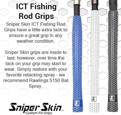 SNIPER SKIN Fishing Rod Grip - Fishing Gear Accessories - Waterproof & Adjustable - Easy to Install, Strong Replacement Grip - color: True Black Carbon