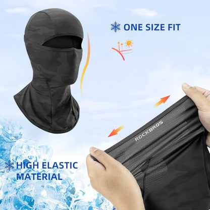ROCKBROS Balaclava Face Mask for Men Women, Cooling & Breathable Summer Mask,UV Sun Protection for Cycling，Running - color: Black
