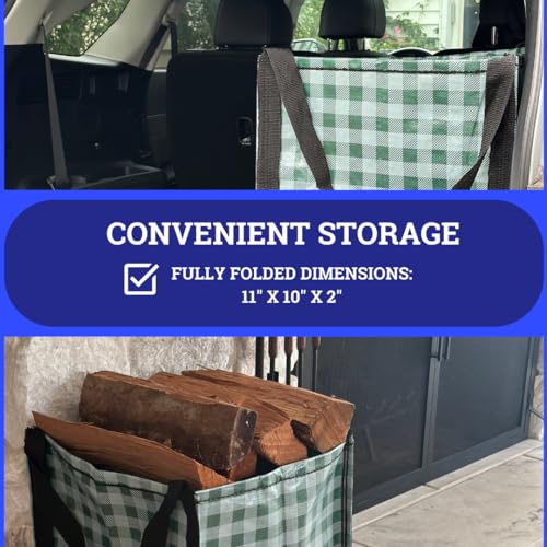 DURASACK Heavy Duty Storage Tote Bag 22-Gallon, Gingham Green, Pack of 4 | Rugged Woven Polypropylene Moving Bag, Reusable Self-Standing Design, Holds up to 500 Pounds - color: Gingham Green, size: Pack of 4