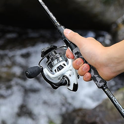 Sougayilang Fishing Rod and Reel Combo, Stainless Steel Guides Fishing Pole with Spinning Reel Combo for Bass Fishing - color: White, size: 6'10''-3000