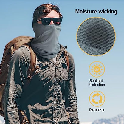 TICONN Neck Gaiter Face Cover Scarf, Neck Warmer Breathable Sun & Wind-proof for Skiing Fishing Hiking Cycling - color: Chiseled Stone-4pk, style: Quick Dry