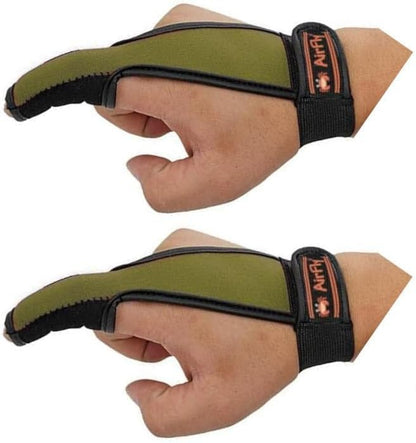 AirFly Surf Fishing Casting Glove Single Finger - Anti-Slip Finger Protector for Braided Line and Saltwater - Adjustable Wrist Strap, Ambidextrous Fit - Designed in USA - color: 2 Pack