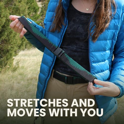 JeltX Adjustable Elastic Belts for Men and Women, Non-Slip Stretch Belt with Magnetic Belt Buckle and Grippy Gel - color: Treeline