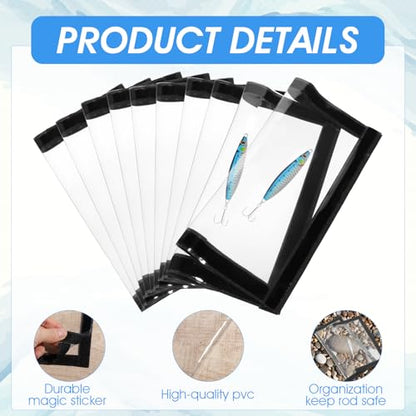 20 Pack Fishing Lure Wraps Durable Clear PVC Lure Wrap for Fishing Rod Saltwater Hook Covers Fabric Lures Protector