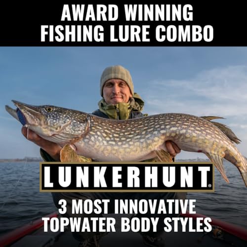 Lunkerhunt TOPCOM01 Topwater Combo – Assortment | Dragonfly, Lunker Frog, & Prop Fish | Durable Fishing Lures