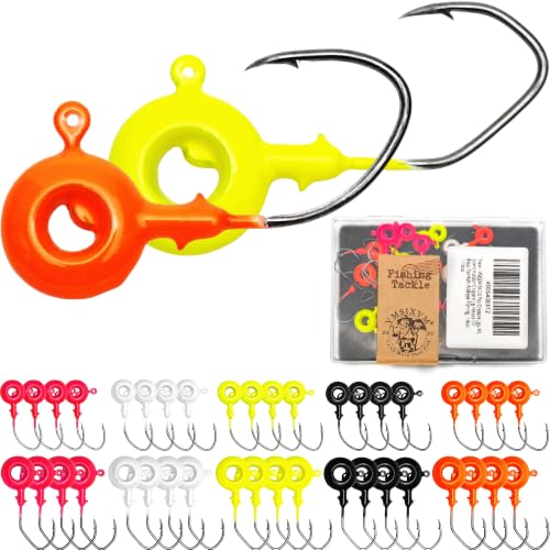 40 Pcs Crappie Jigs Kit, Scent Holder Crappie Jig Heads for Bass Panfish Walleye Fishing, 1/8oz, 1/16oz - color: 1/8oz, 1/16oz - 40 Pcs