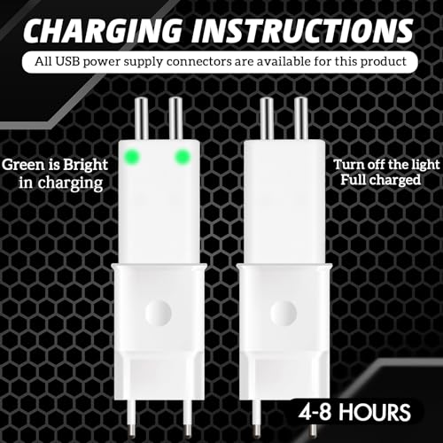 Copkim 8 Pcs Fishing Bobbers Battery Rechargeable and 2 Pcs Float Battery Charger Lighted up Night Bobber Batteries Night Fishing Accessories Tackles - color: White, style: Cr425,2 Hole