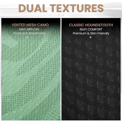 YANIKY Summer Cooling Balaclava with Breathable Holes, Sun UV Protection Face Mask for Running, Cycling, Fishing, Men & Women - color: White & Green Camo Set