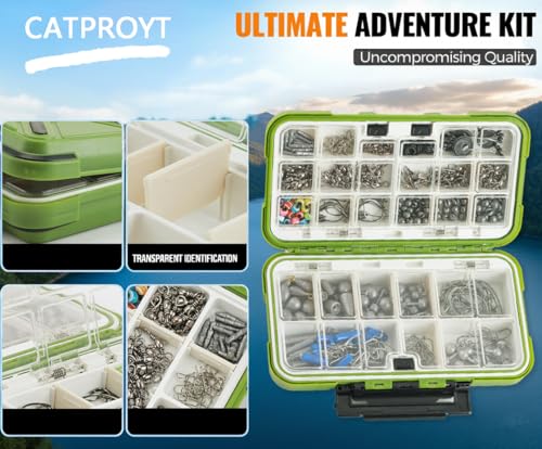 397-Piece Freshwater Fishing Tackle Kit with Waterproof Tackle Box – Compact Bass & Trout Lure Set for Beginner and Pro Anglers, Fishing Gear Set Equipment for Bass Trout Gifts for Men,Kids
