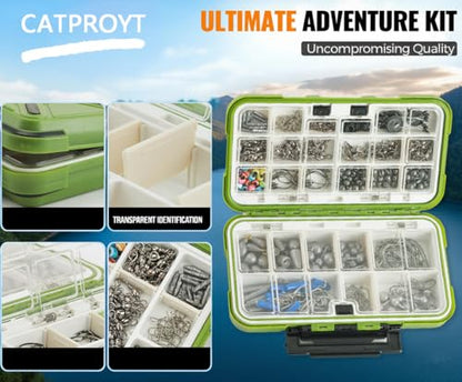 397-Piece Freshwater Fishing Tackle Kit with Waterproof Tackle Box – Compact Bass & Trout Lure Set for Beginner and Pro Anglers, Fishing Gear Set Equipment for Bass Trout Gifts for Men,Kids