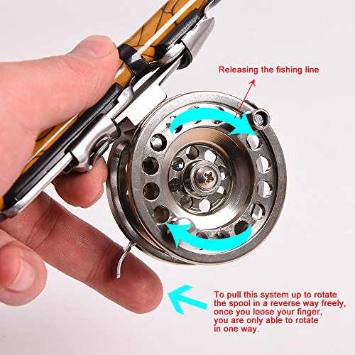 Fly Fishing Reel, Aluminum Alloy Smooth Ice Fishing Reels for Right Handed, High-Strength Drag System, with Stainless Steel Screw