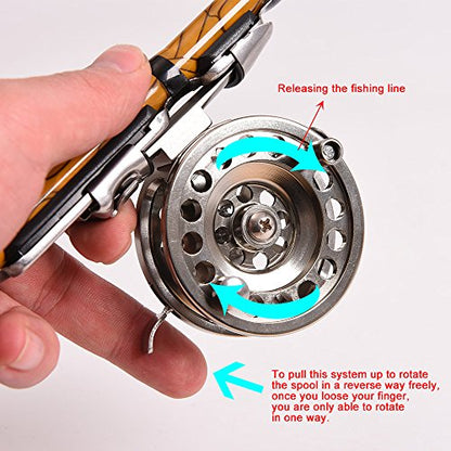 Fly Fishing Reel, Aluminum Alloy Smooth Ice Fishing Reels for Right Handed, High-Strength Drag System, with Stainless Steel Screw