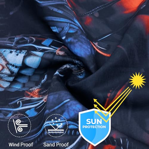 Obacle Neck Gaiter Face Mask Bandana for Dust Wind Sun Protection for Men Women - color: Skull Gray Face Open Mouth