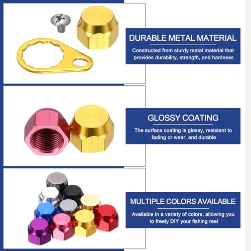 Fishing Reel Screw Nut Caps, Right Handle Knob Locking Plate Nut Replacement Parts - color: Purple, size: M8