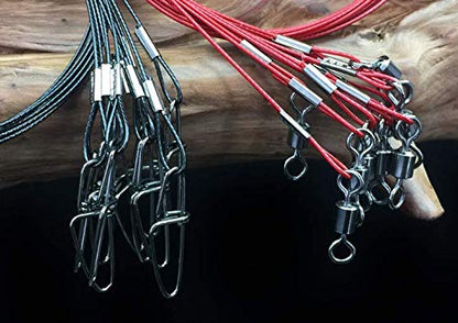 Fishing Wire Leader Rigging 150LB: 10pcs Stainless Steel Pike Fishing Leader Line Rig