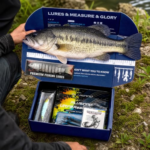 PLUSINNO Fishing Lures,Surprise Tackle Box Fishing Kit,Fishing Gear,Freshwater & Saltwater Bass Fishing Lures, Fishing GIfts For Men