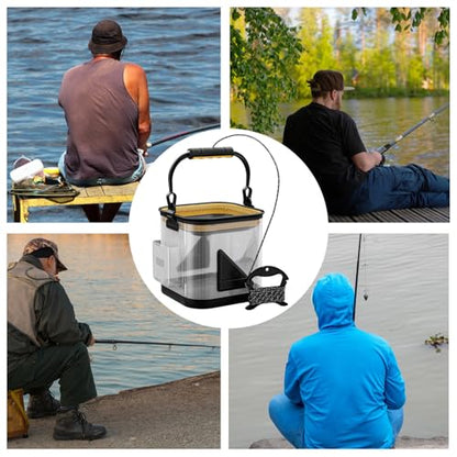 Fishing Bucket - Portable Transparent Fishing Basket, Durable Fish Storage Organizer, Water-Resistant Container | Crappie Saltwater Inshore Pike for Crappie Saltwater Inshore Pike