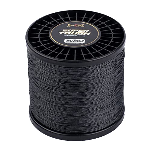 HERCULES Super Tough Braided Fishing Line 4 Strands / 8 Strands, 4lb - 160lb Braid Lines, 150/300/500/1000 Yards for Saltwater - color: Black, size: 10LB (150 Yards) - 4 Strands