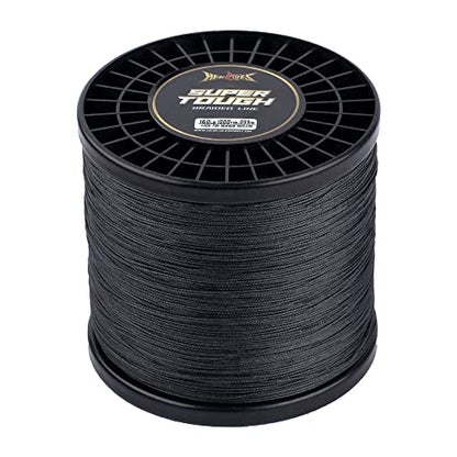 HERCULES Super Tough Braided Fishing Line 4 Strands / 8 Strands, 4lb - 160lb Braid Lines, 150/300/500/1000 Yards for Saltwater - color: Black, size: 4LB (150 Yards) - 4 Strands