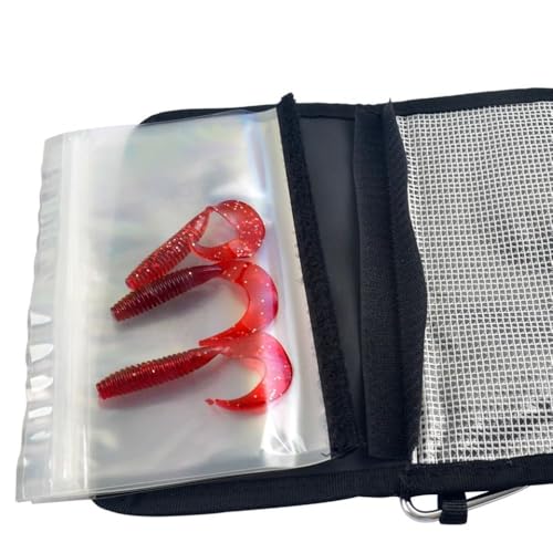 Fishing Bait Storage Bag with PVC Inner Bags Fishing Lure Baits Tackle Binder Organizer for Lures and Accessories - style: Camouflage green