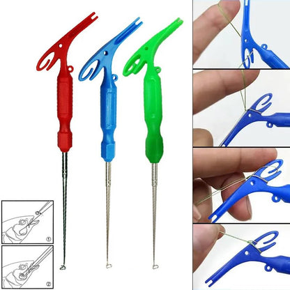 6 Pack Fish Hook Remover Tool 3in1 Fishing Hook Quick Removal Device Knot Tyer Fishing Knot Tying Tool Tying Fishing Line to Hooks Portable Fast Fishing Tie Hook