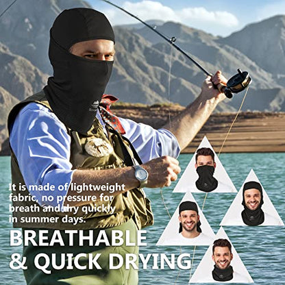Balaclava Ski Mask, Sun UV Protection Breathable Full Head Face Mask for Men Women Skiing Cycling - color: Black