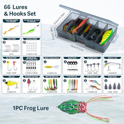 Goture Fishing Lures with Tackle Box and Fishing Tool Kit Set for Adults, Include Fish plier, Fish Ruler, Fishing Gripper,Gloves Weigh Scale with Gift Box - color: Gift Boxed, size: Tools Set+Lure Kit+Scale+CR Gloves