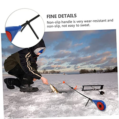 1 Set Winter Fishing Rod Telescopic Fishing Pole Winter Fishing Pole Convenient Fishing Tool Ice Fishing - color: Blue